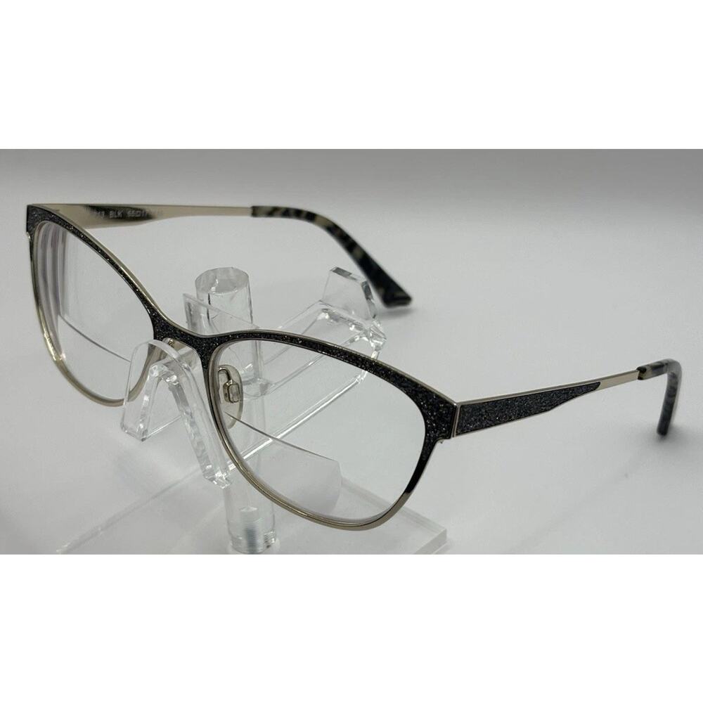 Kay Unger K213 BLK 55□17 145 Women’s Eyeglasses Black Gold Glitter Frame